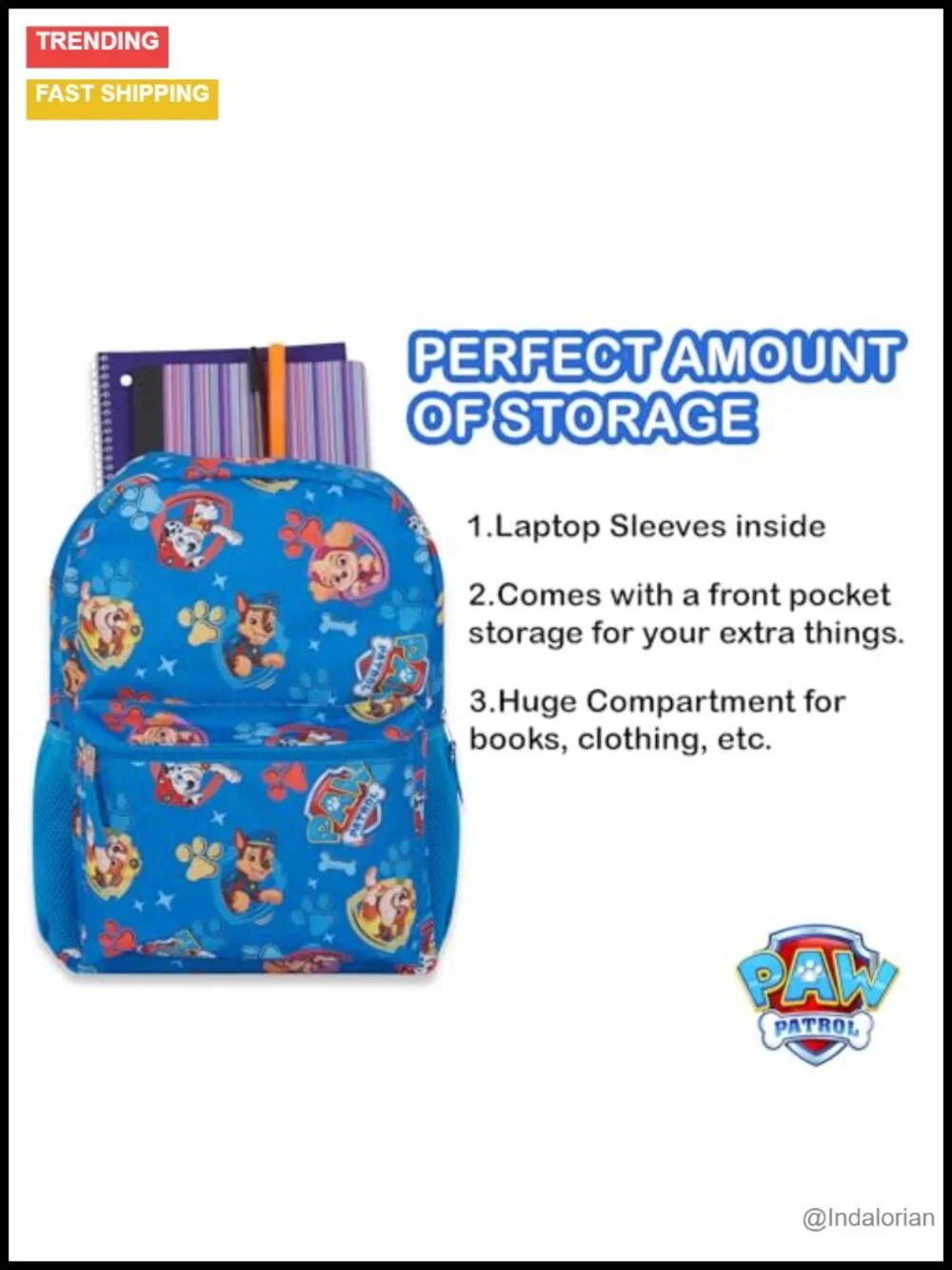 Nickelodeon Paw Patrol Kids Backpack - Daypack with Padded Straps